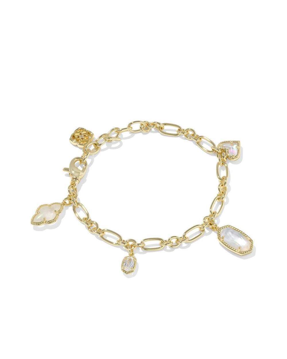 NEW KENDRA SCOTT women's icon charm bracelet in gold neutral mix